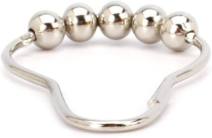 2lbDepot Shower Curtain Rings Hooks - Polished Nickel Finish - Premium 18/8 Stainless Steel - Locking Rings with Easy-Glide Rollers - Five Finishes Available - Set of 12 for Shower Rods