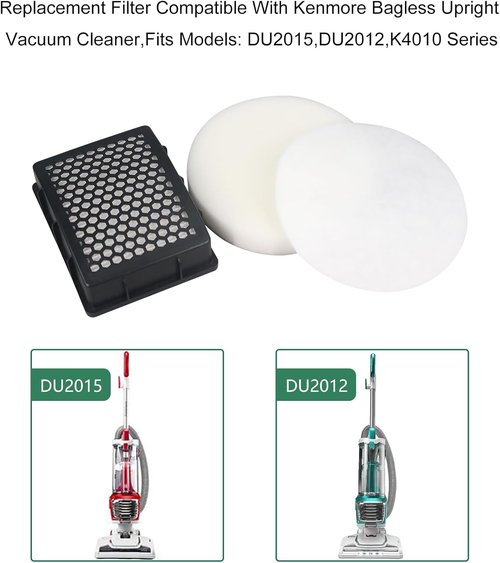 Kenmore Replacement Vacuum Filter Set - 2 HEPA & 4 Foam Filters for DU2015, DU2012, K4010 Models