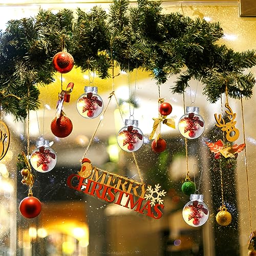 100 Clear Plastic Christmas Ornament Balls 1.96 Inch Fillable Decorations