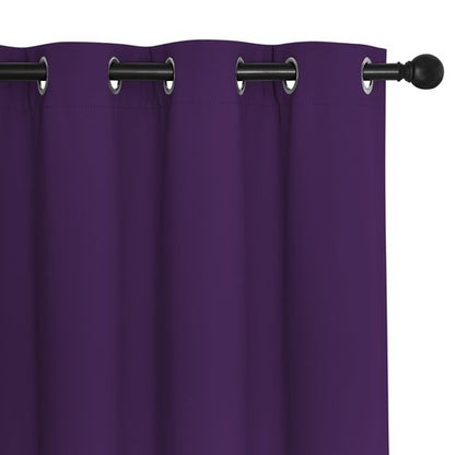 NICETOWN Blackout Curtains for Bedroom, Grommet Top Room Darkening Thermal Insulated Solid Window Treatments for Bedroom/Kids Room, Royal Purple, 2 Panels, W46 x L63