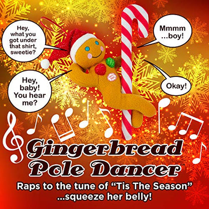 Funny Christmas Ornament Gingerbread Pole Dancer Singing Naughty Holiday Decor
