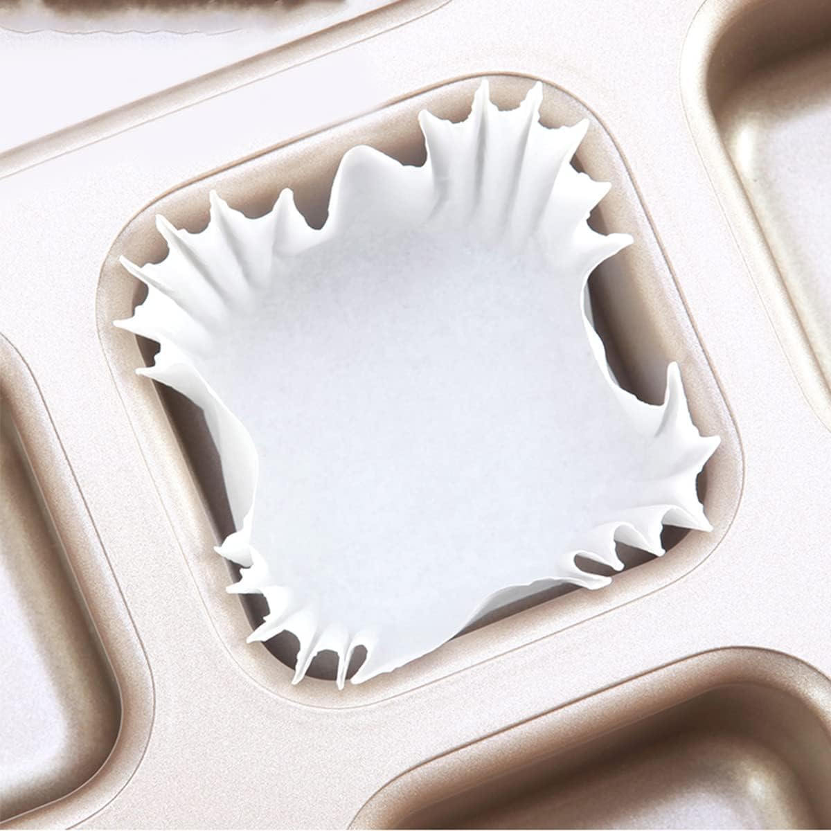 Skiennix White Cupcake Liners - 100 Count Square Baking Cups, Food Grade & Grease Resistant
