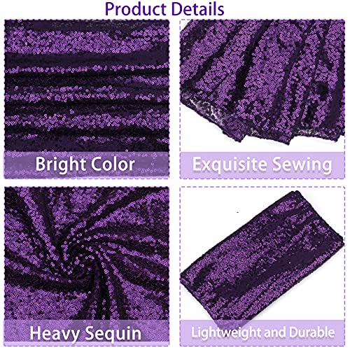 Purple Sequin Table Runner 12x108 Inches - Pack of 12 for Weddings & Parties