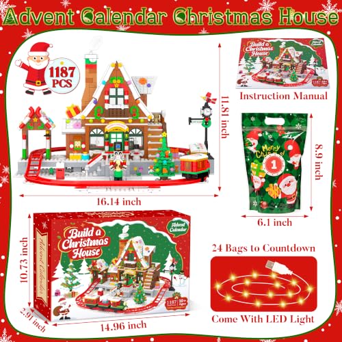 Christmas Train House Building Blocks Advent Calendar 2026 - Kids & Adults Variation