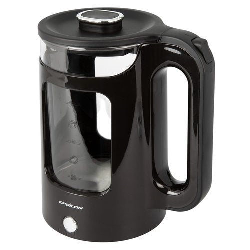 Epsilon Electric Kettle 1.7L, Tea Kettle with Boil Dry Protection and Auto Shut-Off, Fast Boil Electric Teapot, PP Decorative Housing, Borosilicate Glass and Stainless Steel, BPA Free LED Lighting