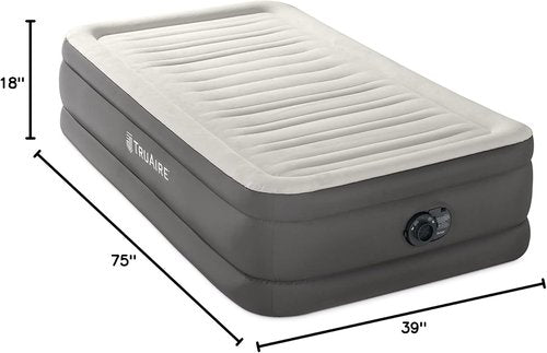 Intex TruAire Luxury Air Mattress - Twin Size with Built-in Electric Pump - 18" Height, 330lb Capacity