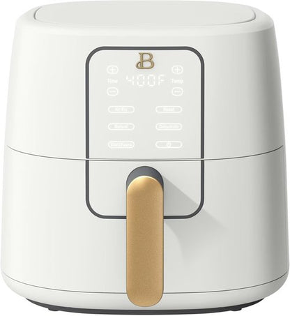 Drew Barrymore 6 Qt Air Fryer - Touchscreen with TurboCrisp Technology & EverGood Ceramic Nonstick (White)