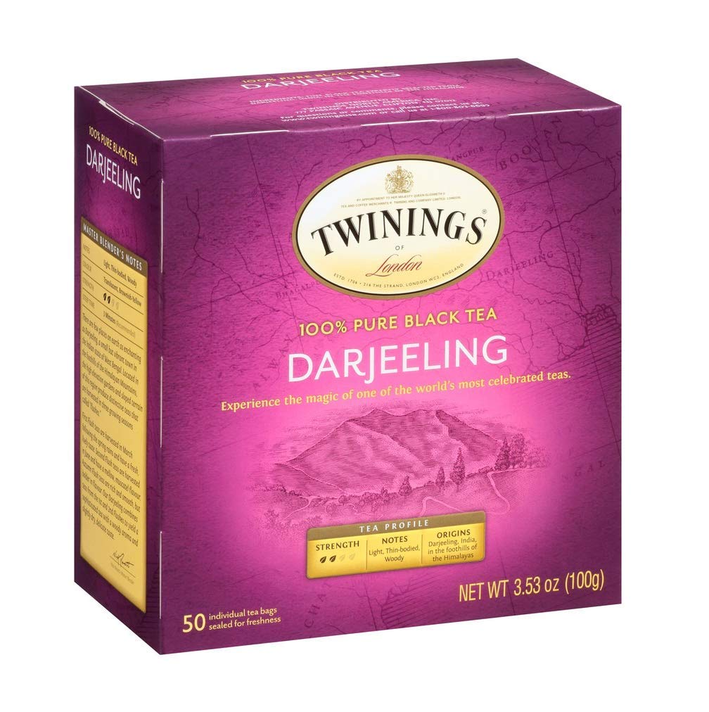 Twinings Darjeeling Tea - Delicate Dry Black Tea, Sophisticated Coffee Alternative | 50 Individually Wrapped Bags