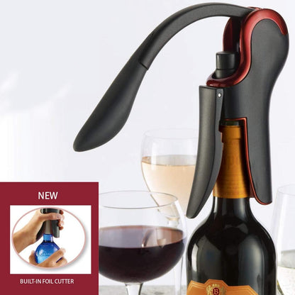 Wine Opener Compact Vertical Corkscrew Wine Bottle Opener with Built-in Foil Cutter