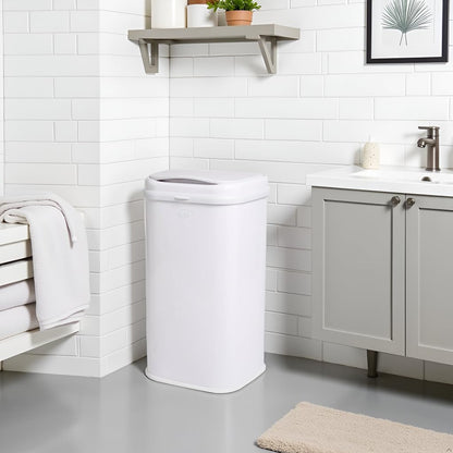 Ubbi Adult Diaper Pail - Steel Odor-Locking Design | No Special Bags Required, Modern White Finish
