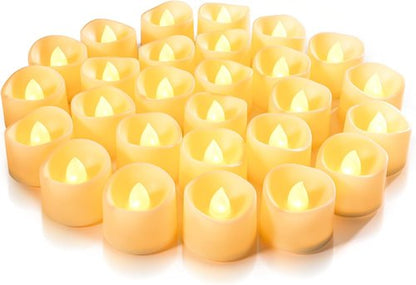 Homemory Flameless LED Tea Light Candles - 24-Pack Battery Operated | 200+ Hour Glow for Weddings & Decor