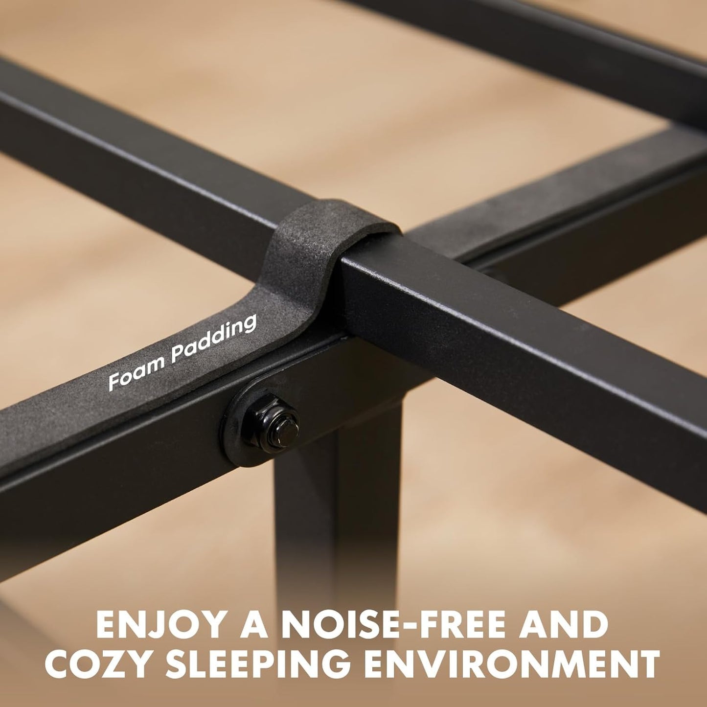 Sweetcrispy Queen Size Bed Frame - Sturdy Metal Support with Headboard & Under Bed Storage, Rust Brown