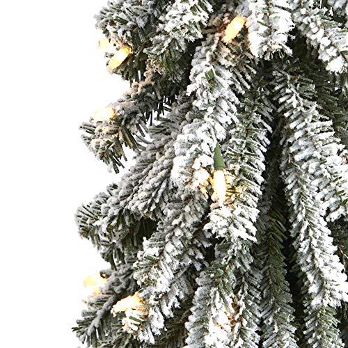 3ft Artificial Christmas Tree with Flocked Branches & Clear Lights