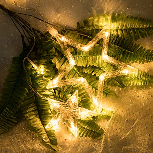 12 Stars LED Star Curtain String Lights for Bedroom Decor Outdoor Indoor