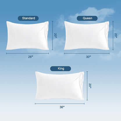NTBAY Waterproof Pillow Protectors - Super Soft Zippered Cases | 20x26 Inches Pure White, 4 Pack