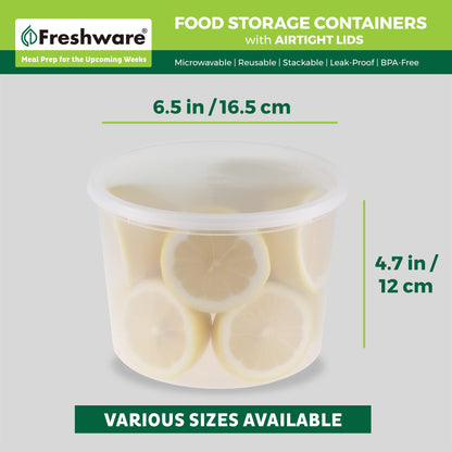 Freshware Plastic Deli Containers 32 oz, 64 ounce, 64 oz, 12-Set