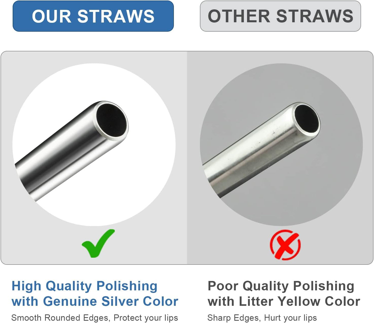 Stanley Replacement Straws - 6 Pack Reusable Straws with Cleaning Brush for 40 oz & 30 oz Tumblers