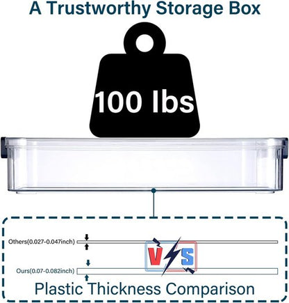 Clear Plastic Storage Box - 5.5qt Snap-Tight Latch Organizer | Stackable Container for A4 Files, Photos & Crafts