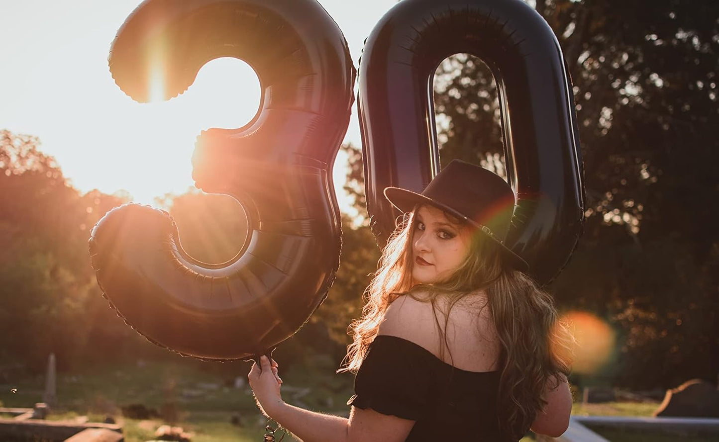 Number 0 Balloons - 40 Inch Black Birthday & Event Decorations | Perfect for Milestones & Celebrations