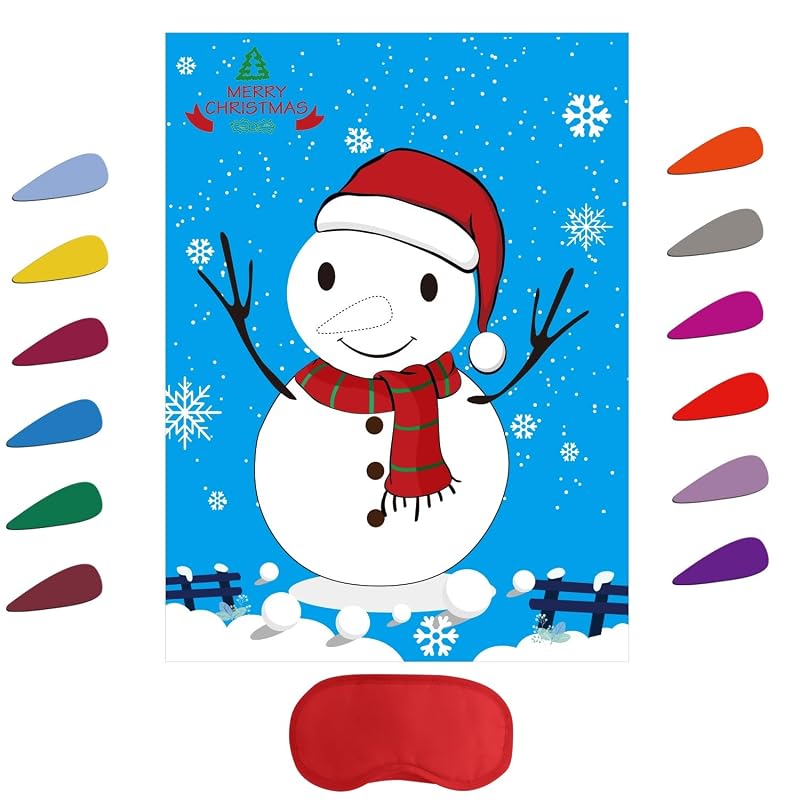 Pin the Nose on the Snowman Christmas Party Game - Variation: Snowman