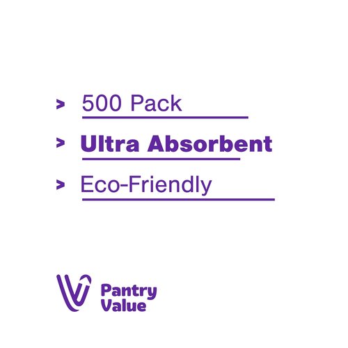 Pantry Value [500 Count - 6x6 Inch folded] 1-ply White Lunch Napkins - Disposable Absorbent Paper Napkins for Everyday use, Events, Parties (12x12 Inch unfolded)