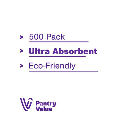 Pantry Value [500 Count - 6x6 Inch folded] 1-ply White Lunch Napkins - Disposable Absorbent Paper Napkins for Everyday use, Events, Parties (12x12 Inch unfolded)