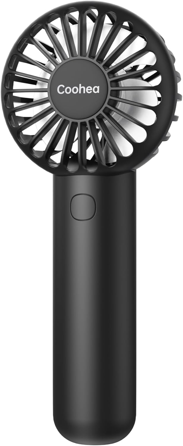 Skiennix Mini Handheld Fan - USB Rechargeable, 3-Speed Portable Design | Perfect for Travel & Makeup, Black