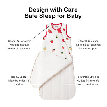 BubblePanda Bamboo Sleep Sack - Soft 2-Way Zipper Toddler Blanket for 6-12 Months, 1.0 Tog