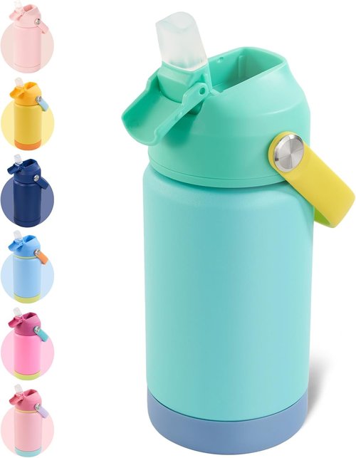 Kerilyn 12oz Kids Water Bottle - Stainless Steel Insulated, Leak-Proof Design, BPA Free, Twilight Green