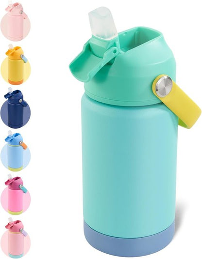 Kerilyn 12oz Kids Water Bottle - Stainless Steel Insulated, Leak-Proof Design, BPA Free, Twilight Green