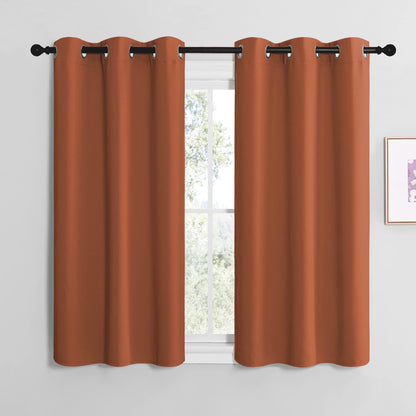 NICETOWN Bedroom Curtains 50 inches Long, Privacy and Thermal Insulated Blackout Drapes for Windows (Burnt Orange, 1 Pair, 42 x 50 inches)