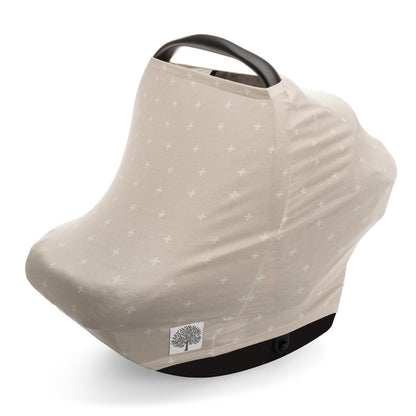 Parker Baby 4 in 1 Car Seat Cover - Stretchy Canopy, Nursing & Grocery Cart Cover | Desert Design