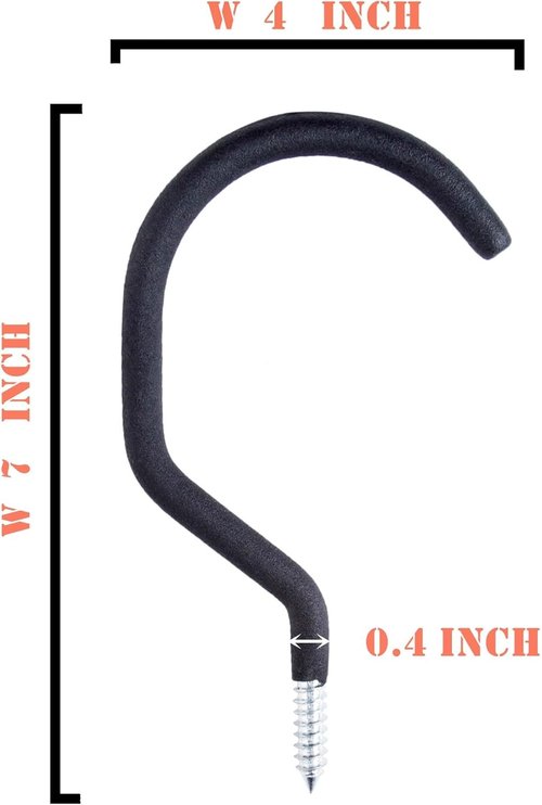 Bike Hooks - Pack of 4 Durable Garage Bike Hangers | Easy Off Wall Mount Storage Solution