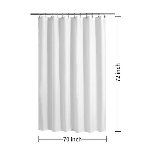 ALYVIA SPRING Waterproof Fabric Shower Curtain Liner with 3 Magnets - Soft & Light-Weight, Hotel Quality & Machine Washable - Standard Size 70x72, White