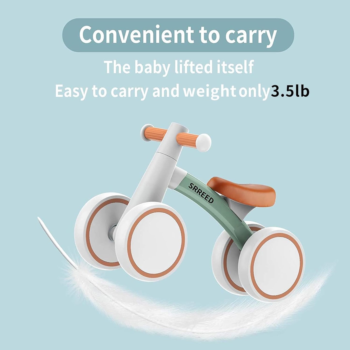 SEREED Baby Balance Bike - Safe 4-Wheel Design for 1 Year Olds | Perfect First Birthday Gift for Toddlers