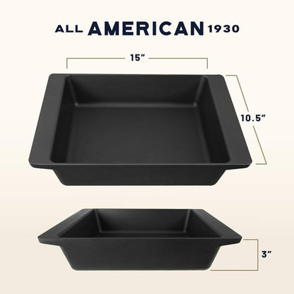 All American 1930 XL Bake Pan - Durable Ceramic Non-Stick Coating - Berry Blue - PFAS Free & Oven Safe