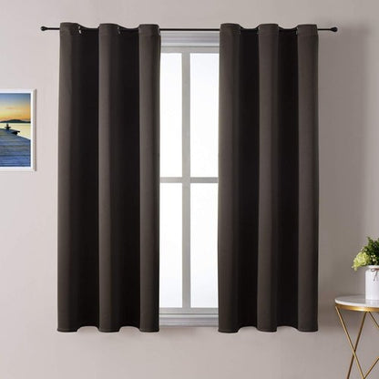 ChrisDowa Blackout Curtains - Thermal Insulated Room Darkening Panels Set (Brown, 42"W x 63"L)