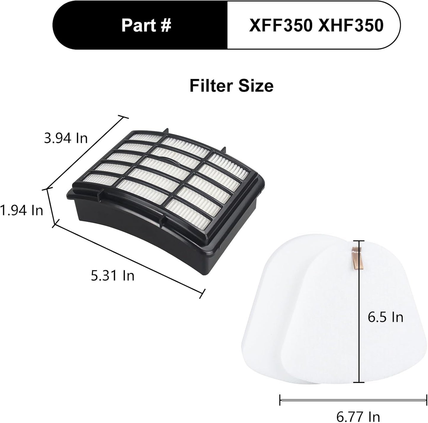 Shark Replacement Filter - HEPA & Pre-Felt Filters for NV360 Series Vacuum | 3-Pack Set
