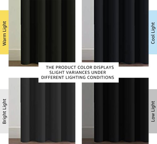 H.VERSAILTEX 100% Blackout Curtains - Thermal Insulated 96-Inch Panel for Bedroom & Living Room | Jet Black
