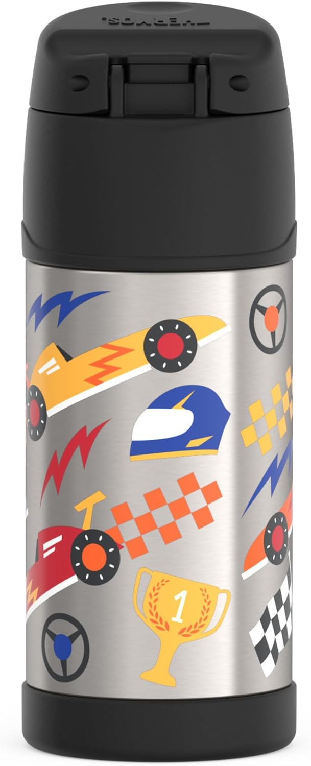 THERMOS FUNTAINER Water Bottle - 12 Ounce Stainless Steel Insulated Bottle with Straw for Kids