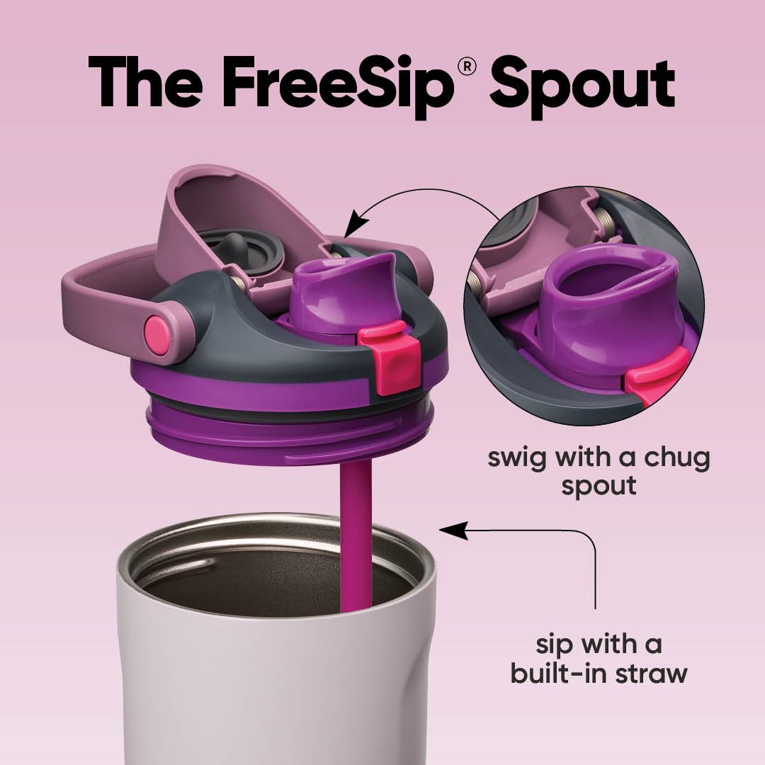 Owala FreeSip Sway Insulated Stainless Steel Water Bottle with Two-Way Spout, Built-In Straw and Bucket Handle, Made for Travel, School, and Sports, 30oz, BPA Free, Leak Proof, Dreamy Field
