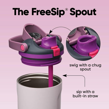 Owala FreeSip Sway Insulated Stainless Steel Water Bottle with Two-Way Spout, Built-In Straw and Bucket Handle, Made for Travel, School, and Sports, 30oz, BPA Free, Leak Proof, Dreamy Field