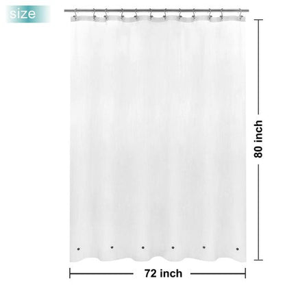 Mrs Awesome Long Shower Curtain Liner with 6 Magnets 72 x 80 inch Frosted Thick PEVA Waterproof Plastic Shower Curtain 72x80, Frost