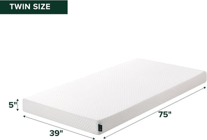 Zinus 5 Inch Twin Memory Foam Mattress - Cooling Comfort, Fiberglass Free, Breathable Layers