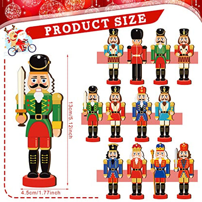 36 Pack Christmas Wooden Nutcracker Ornaments - Holiday Decor & Tree Decorations