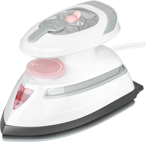 Beautural Mini Travel Steam Iron - Dual Voltage, Temperature Control, Non-Stick Soleplate | Ideal for Sewing & Quilting