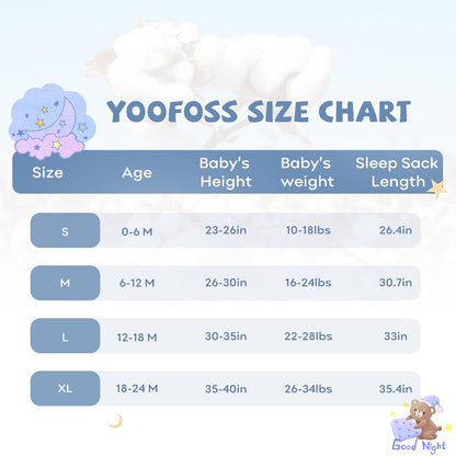 Yoofoss Baby Sleep Sack - 100% Organic Cotton Wearable Blanket | 2-Way Zipper, 0.5 TOG, 3 Pack (0-6 Months)