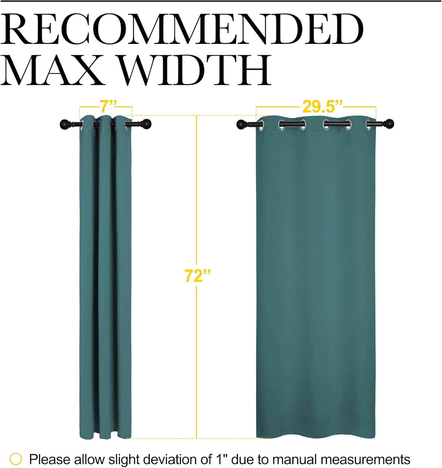 NICETOWN Blackout Curtain Panels - Thermal Insulated Draperies in Sea Teal | 34x72 Inches, One Pair