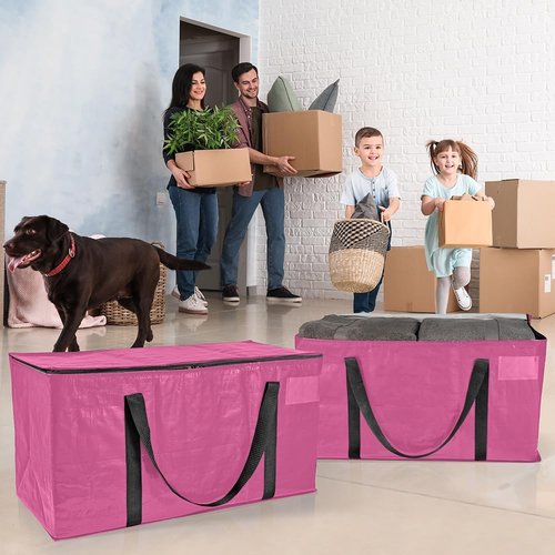 ClearSpace Oversized Moving Bags - Heavy-Duty Storage Solution with Backpack Straps & Zippers | 8 Pack