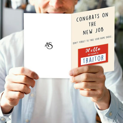 Asmallgf Congrats On New Job Card, Funny Coworker Leaving Gifts for Women Men, Goodbye Card, Going Away Gifts